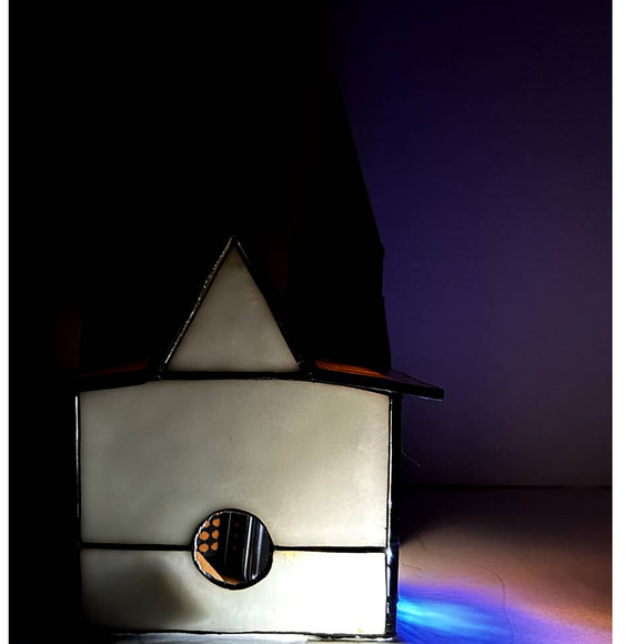 Vintage Tiffany Style Stained Glass Cathedral Church Christmas Tabletop Decor - Picture 4 of 12